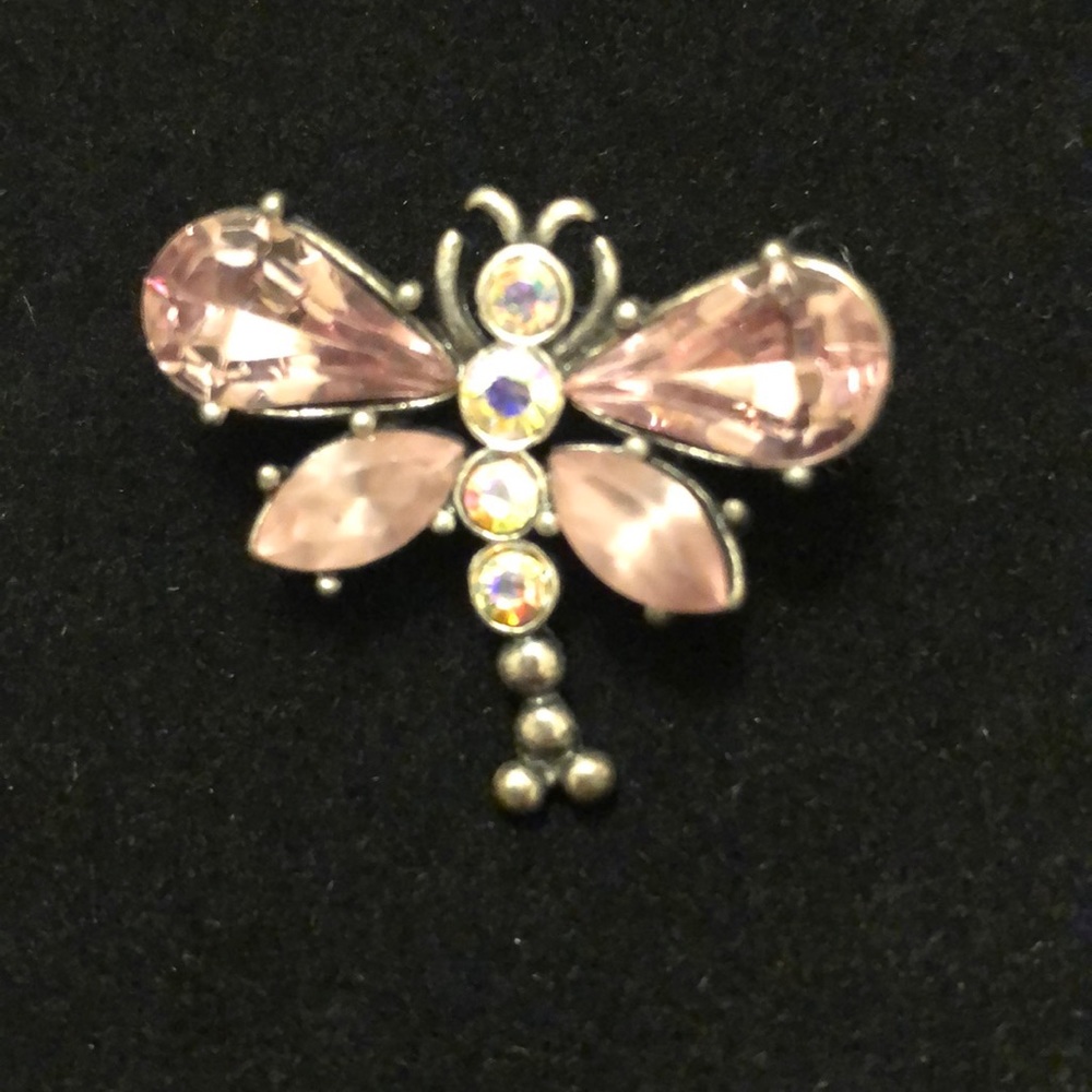 Costume Pink Jewel Butterfly Brooch